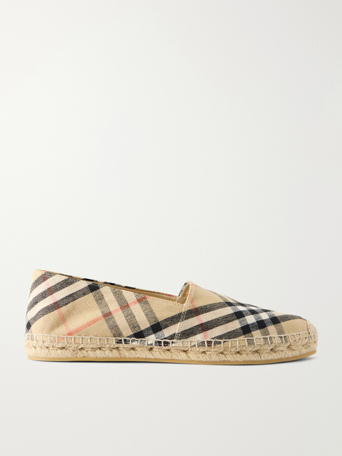 Burberry - Lf Mews Check Flat Espadrillas - Neutrals
