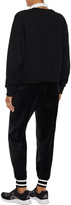 Thumbnail for your product : DKNY Striped Cotton-blend Velour Track Pants