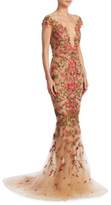 Floral Emboidered Illusion Gown 