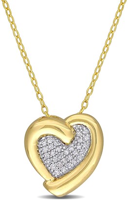 Pave Diamond 0.85 Cts Heart Design Pendant 925 sterling silver Jewelry Gems Trade Mart