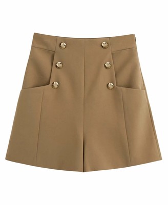 khaki shorts high waisted