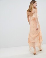Thumbnail for your product : ASOS Petite DESIGN Petite asymmetric rufflle broderie maxi dress
