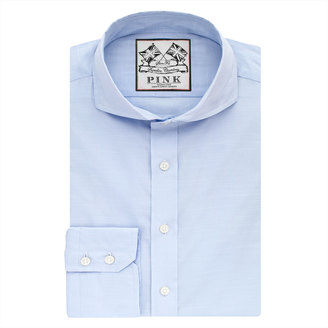 Thomas Pink Cole Plain Slim Fit Button Cuff Shirt