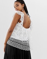 Thumbnail for your product : Amy Lynn broderie lace low back top