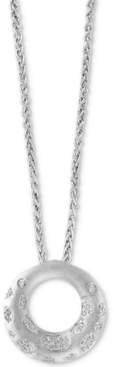 Effy Diamond Circle Pendant 18" Necklace (1/3 ct. t.w.) in Sterling Silver