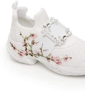 Roger Vivier Viv Run Strass Flower Print Sneakers