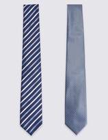 Thumbnail for your product : Marks and Spencer 2 Pack Striped & Textured Ties