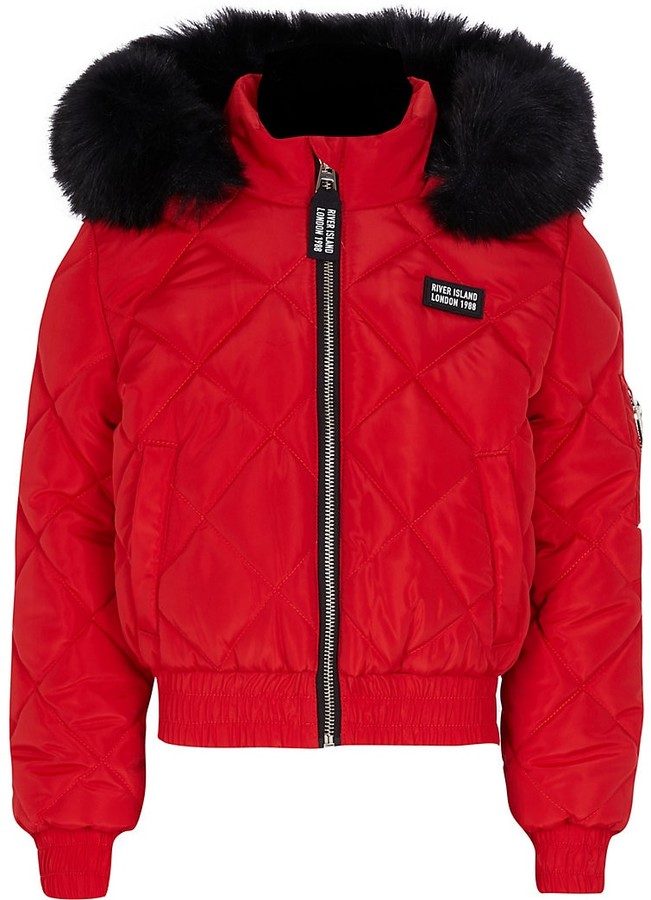 river island girls fur coat