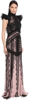 Thumbnail for your product : Antonio Berardi Embroidered Chiffon & Envers Satin Gown