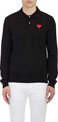 Comme des Garcons PLAY Men's Heart Wool Polo Sweater - Black