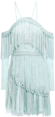 Alice McCall She's Cosmic Layered Fringe-trimmed Lace Mini Dress