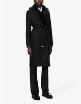 Thumbnail for your product : Ted Baker Corinna faux-fur trim wool-blend coat