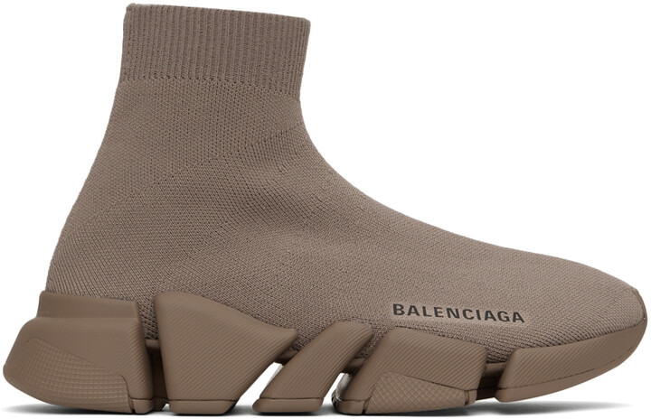 Balenciaga Arena Creased Leather Sneakers in Brown for Men  Lyst