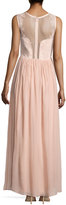 Thumbnail for your product : Nicole Miller Sleeveless Rose-Beaded Gown, Blush