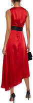 Thumbnail for your product : Amanda Wakeley Asymmetric Wrap-effect Satin Midi Dress
