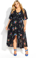 Thumbnail for your product : City Chic Float Bouquet Maxi Dress - black