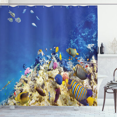 East Urban Home Ocean Shower Curtain Set + Hooks