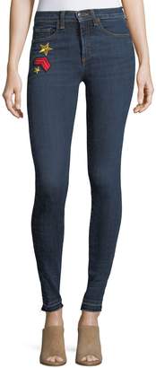 Veronica Beard Kate 10" Mid-Rise Skinny Jeans w/ Patches