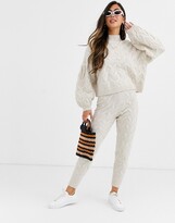 Thumbnail for your product : ASOS DESIGN Petite cable co-ord jumper with volume sleeve