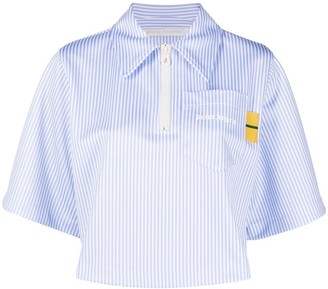 Palm Angels Striped Logo Polo Shirt
