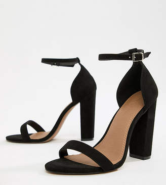 Barely There ASOS DESIGN Wide Fit Highball heeled sandals