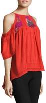 Thumbnail for your product : Free People Fast Times Cold-Shoulder Embroidered Top