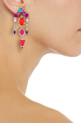 Elizabeth Cole 24-karat Gold-plated Crystal Earrings