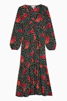 Thumbnail for your product : Topshop Floral Button V Neck Midi Dress