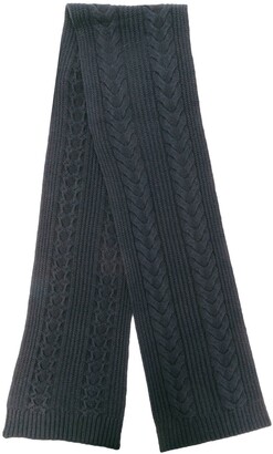 N.Peal Wide Cable-Knit Scarf
