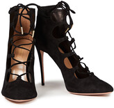 Thumbnail for your product : Aquazzura Flirt 105 Lace-up Suede Ankle Boots