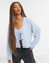 Thumbnail for your product : Bershka knitted cardigan co-ord in blue