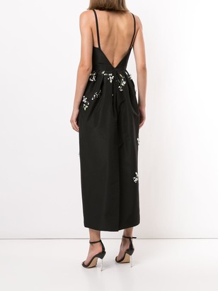 Carolina Herrera Embellished Silk Midi Dress