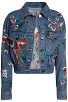 Thumbnail for your product : Alice + Olivia Chloe Embellished Embroidered Denim Jacket