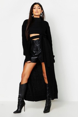 boohoo Oversized Belted Knitted Cardigan