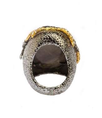 Alexis Bittar Gunmetal Labradorite Ring