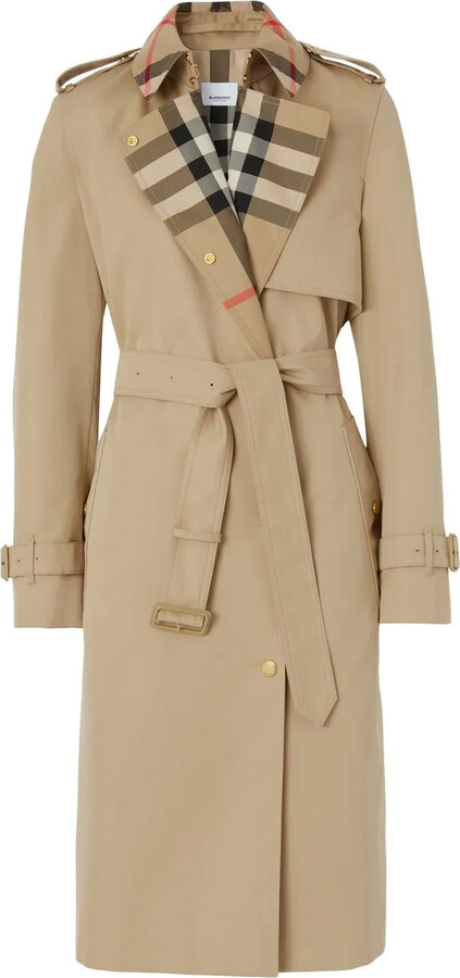 Burberry Exaggerated check-panel trench coat