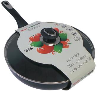 Ready Steady Cook Classic 26 cm Non-Stick Aluminium Saute Pan with Glass Lid