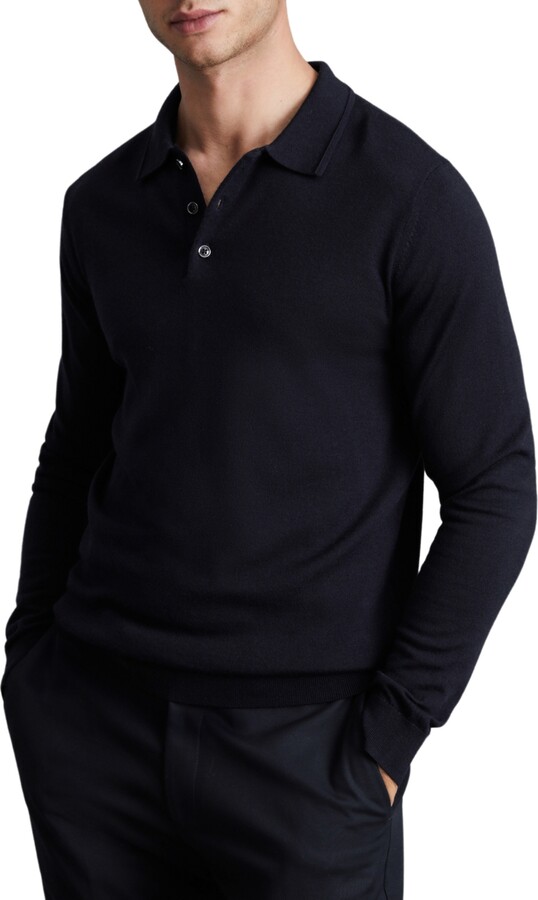 Reiss Men's Merino Wool Polo Shirt