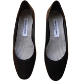 Thumbnail for your product : Manolo Blahnik Black Leather Flats