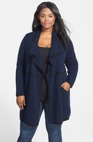 Thumbnail for your product : Eileen Fisher Drape Front Long Cashmere Cardigan (Plus Size)