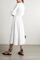Thumbnail for your product : Altuzarra Donrine Ruched Stretch-cotton Poplin Midi Dress - White