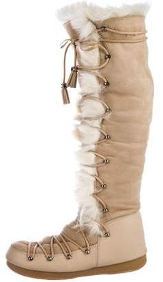Emilio Pucci Shearling Knee-High Snow Boots