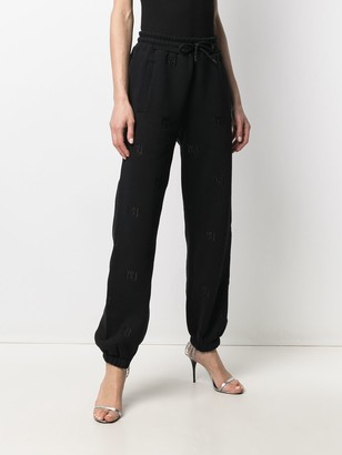 Alexander Wang Logo Embroidered Cotton Track Trousers