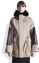 Thumbnail for your product : Marni Leather & Fur-Trimmed Parka