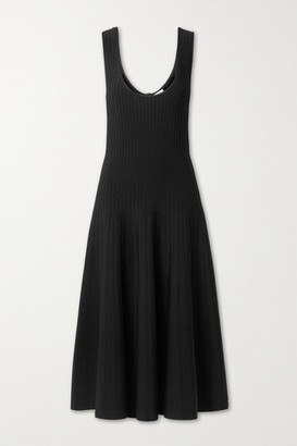 CASASOLA + Net Sustain Elena Ribbed Stretch-knit Midi Dress - Black