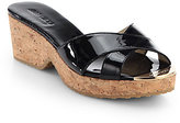 Thumbnail for your product : Jimmy Choo Panna Patent Leather Cork Wedge Slides