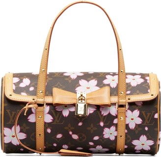 2000s Louis Vuitton Monogram Satin Cherry Blossom Murakami Handbag