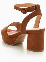 Thumbnail for your product : Very Trixie Wide Fit Platform Low Block Heeled Sandal - Tan