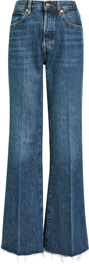 Frame The Lax Distressed Flared-leg Denim Jeans