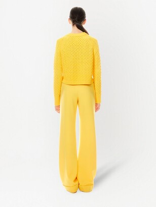 Alice + Olivia Dylan cotton palazzo trousers